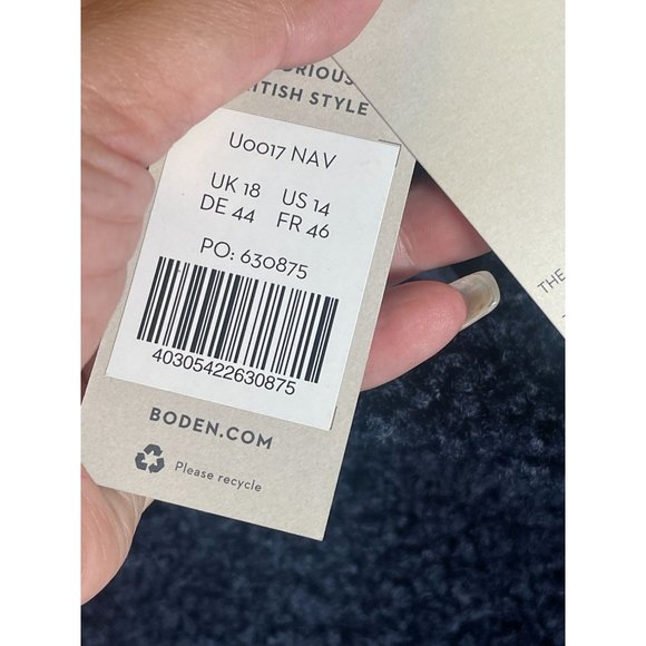 NWT Anthropologie Boden Teddy Bear Jacket Navy Size 14 - Picture 5 of 8